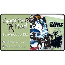 Sports Mad Slip-On PVC Scrapbook Covers - 4 pack